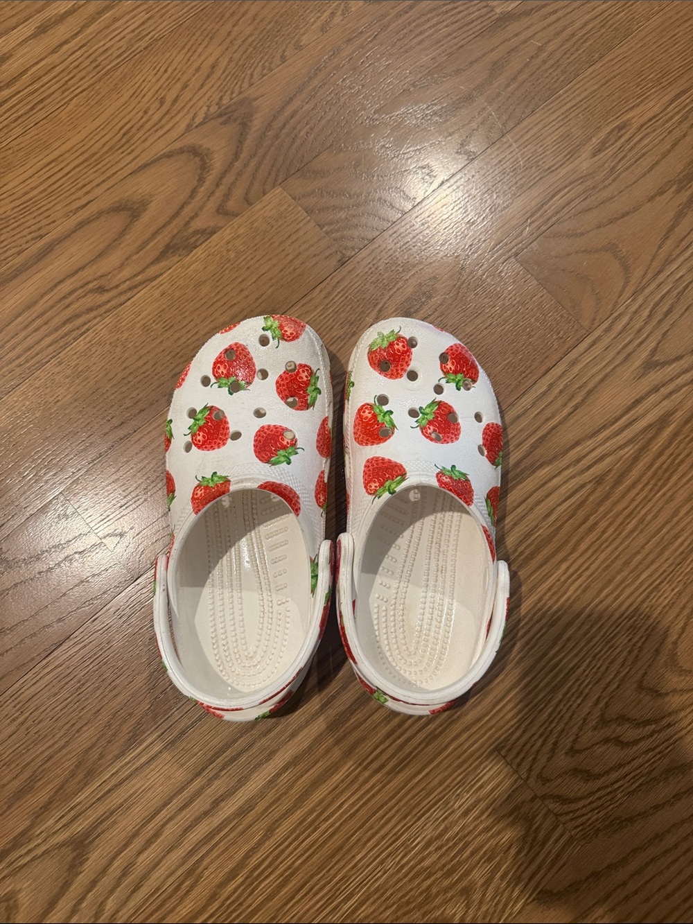 Kids Strawberry Print Comfort Clog - White & Red